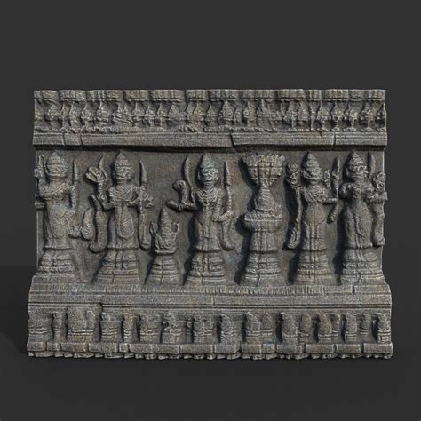 3d Model Ancient Hindu Temple Wall Modular Ultra Hd 16k Texture