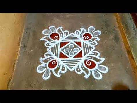 Chithirai Madham Kolam Designs 5 Dots Muggulu Flower Kolam Flower