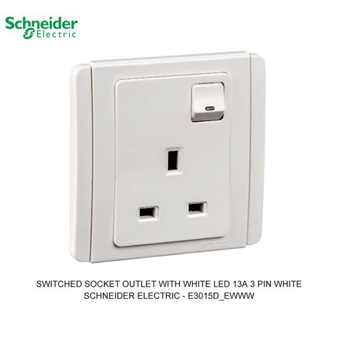 Switched Socket Outlet With White Led 13a 3 Pin White