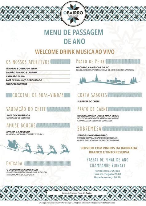 Menu At Restaurante O Bairro Aveiro