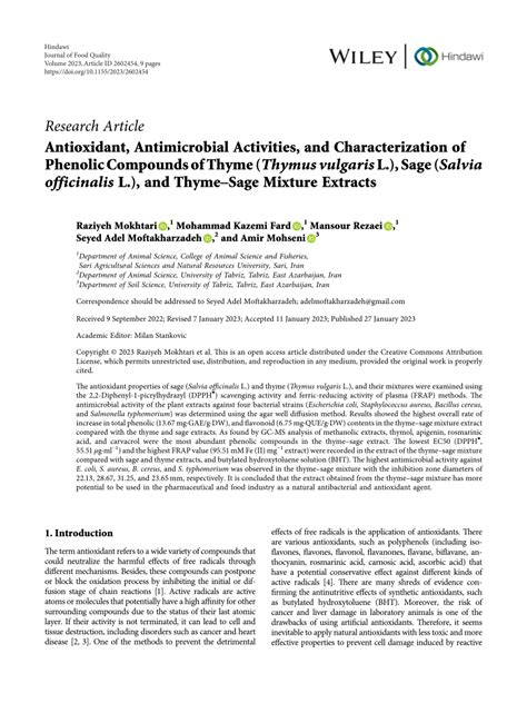 PDF Antioxidant Antimicrobial Activities And Characterization Of