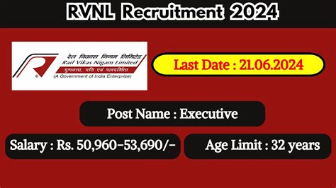 Rvnl Recruitment Check Post Age Qualification Salary And