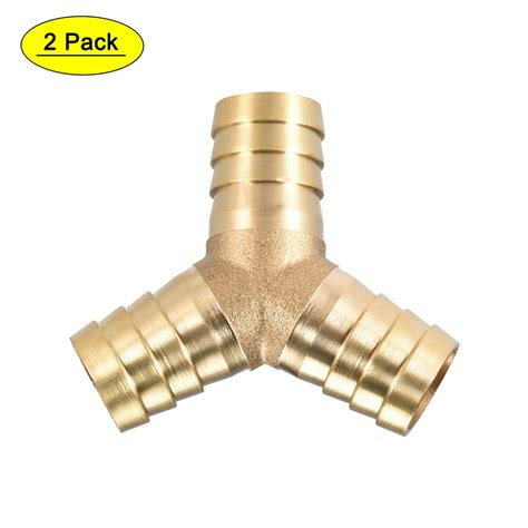 Uxcell 16mm Or 58 Id Brass Barb Fitting Y Shaped 3way Barb Hose