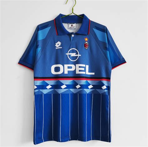 CAMISA RETRÔ MILAN 1995 96 AZUL FUT RETRO