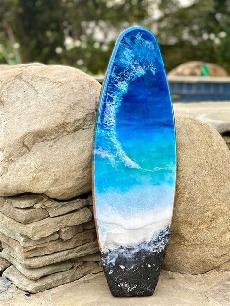 Surfboard Art Original Art Resin Art Mixed Media Art Ocean Etsy