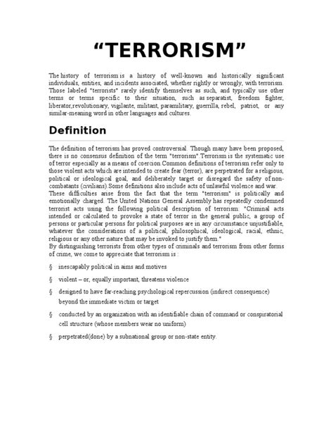 Final Assignment Terrorism Counter Terrorism National Security