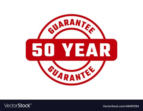 50 Year Guarantee Rubber Stamp Royalty Free Vector Image