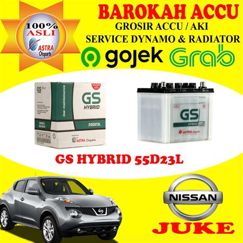 Jual AKI GS ASTRA MOBIL NISSAN JUKE GS HYBRID 55D23L 60 AH Shopee