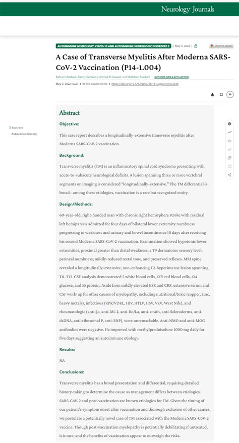 Moderna Mrna Induced Longitudinally Extensive Transverse Myelitis