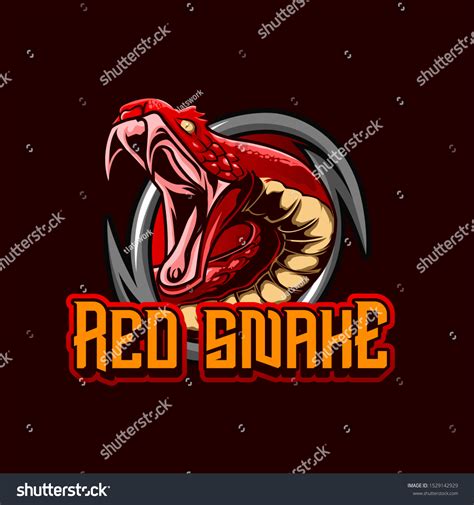 Red Snake Mascot Logo Badge Stock Vector Royalty Free 1529142929