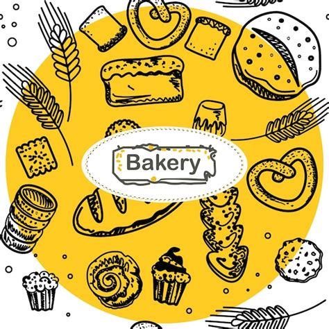 Premium Vector Hand Drawn Bakery And Bread Seamless Pattern