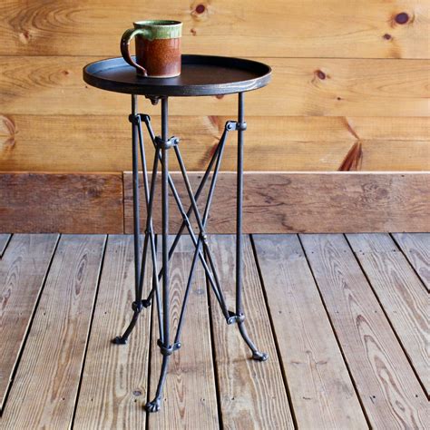 Empire Drink Table | Metal Drink Tables with Crisscross Legs and Claw Feet – Dartbrook Rustic Goods