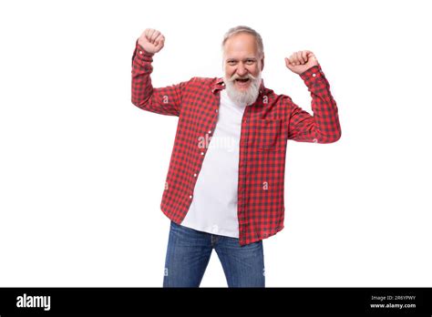 Mature Handsome Gray Haired Man With Beard Stock Photo Alamy