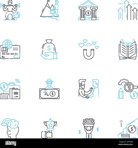 Juego de iconos lineales de métricas financieras Ingresos
