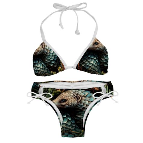 Pangolin Detachable Sponge Adjustable Strap Bikini Set Swimsuit Two