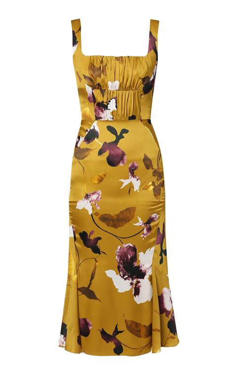 Erdem Evelyn Satin Midi Dress Uk 6 Only At Editorialist