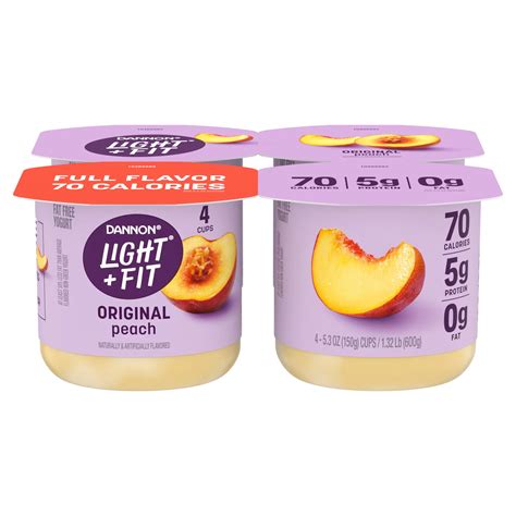 Dannon Light And Fit Non Fat Peach Yogurt Shop Yogurt At H E B