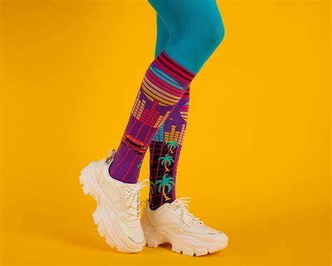 80s Knee High Sock Pack 2 Designs Footclothes