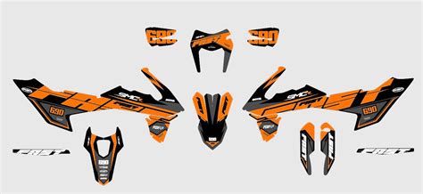 Kit De Graficos KTM 690 SMCR 2019 2024 Fast Orange Kitdeco Moto Fr