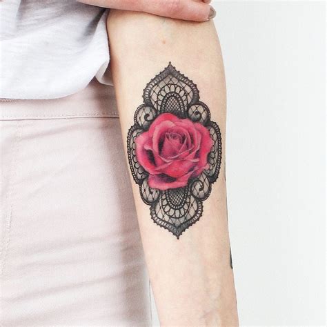 Rose And Lace Tattoo