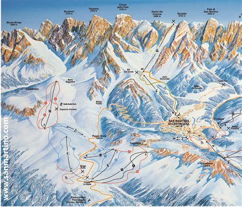 Skimap Passo Rolle Cartina Piste Da Sci Dove Sciare