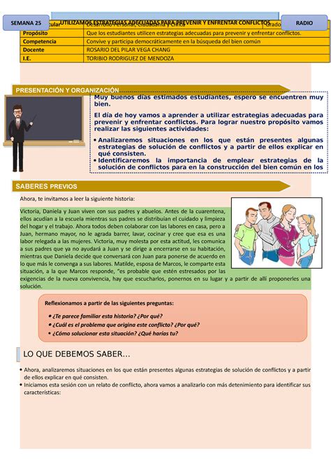 DPCC 3Â Semana 25 3 grado dpcc Área curricular Desarrollo Personal