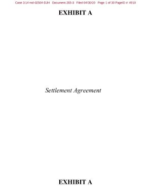 Fillable Online EXHIBIT A EXHIBIT A Settlement Agreement Fax Email