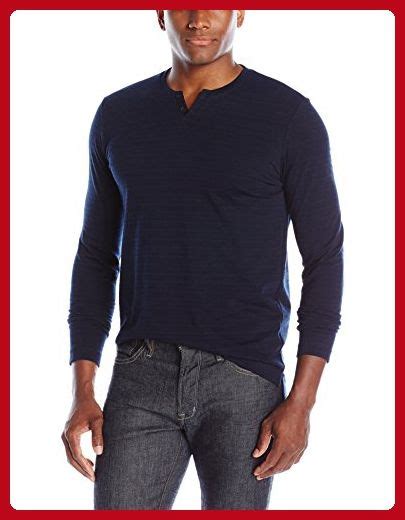 Kenneth Cole New York Men S Plaited Stripe Henley Indigo Medium