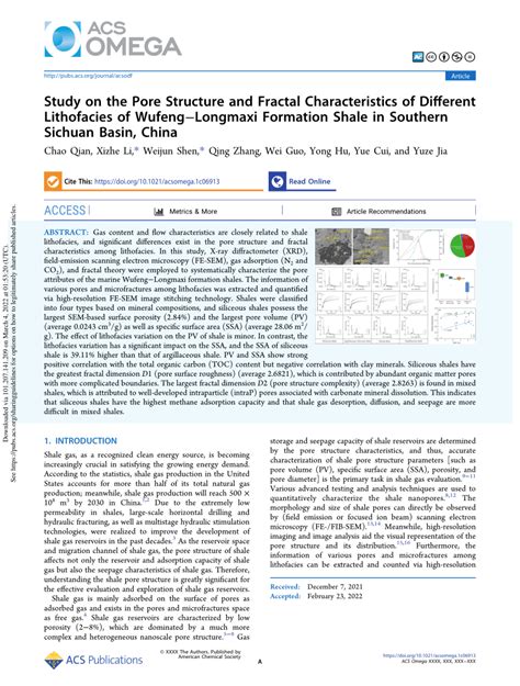 Pdf Study On The Pore Structure And Fractal Characteristics Of