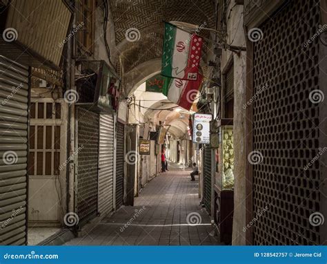 Empty Street Of The Kashan Main Bazar In The Afternoon In A Covered