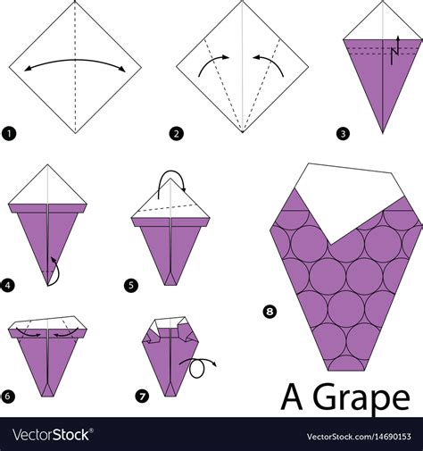 Step step instructions how to make origami Vector Image