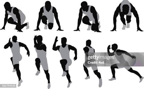 Athlete Kneeling High Res Illustrations Getty Images