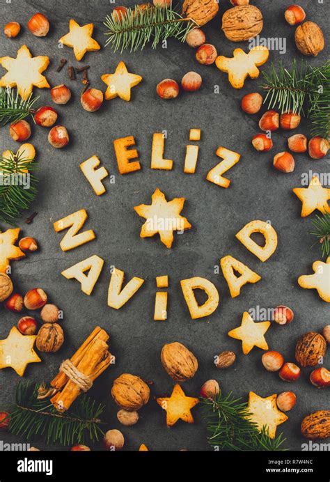 FELIZ NAVIDAD COOKIES Palabras feliz navidad en español con galletas