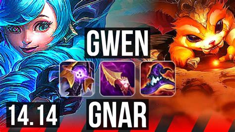 GWEN Vs GNAR TOP 6 Solo Kills 700 Games 45k DMG EUW Master