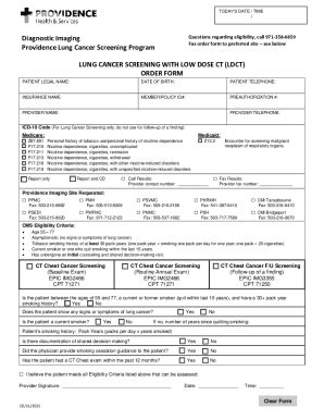 Fillable Online Ct Lung Screening Order Form Fax Email Print Pdffiller