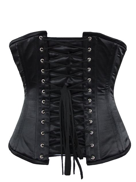 Modern Curve Plus Size Black Satin Corset Cs 701 Long Orchard Corset