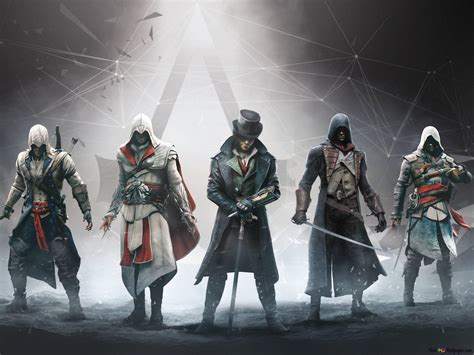 Assassin's Creed game characters with swords photo HD wallpaper download