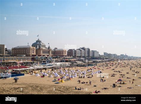 Scheveningen beach, and Holland Casino building, a popular location ...