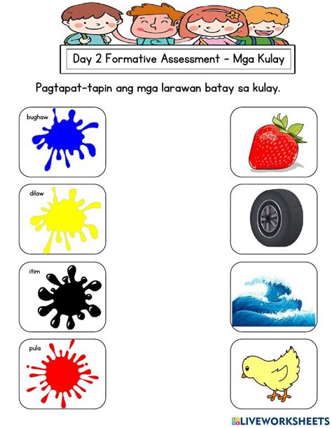 Day Formative Assessment Mga Kulay Worksheet Live 43 Off