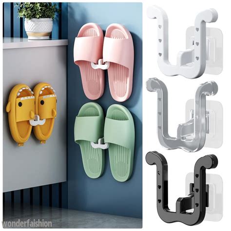 Pcs Slippers Rack No Punching Bathroom Simple Slipper Hook Toilet