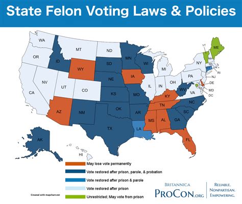 State Felon Voting Laws And Policies Felon Voting