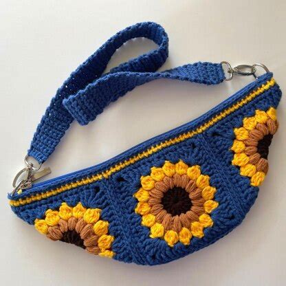 Sunflower Granny Square Bum Bag Crochet Pattern By Anna Ushakova