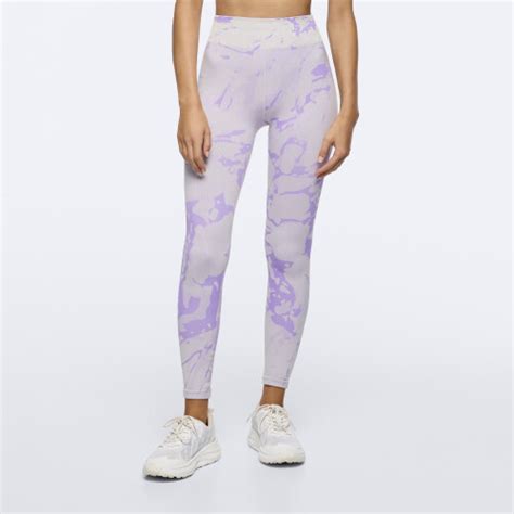 Leggings De Cintura Regular Active Marble Off White Purple