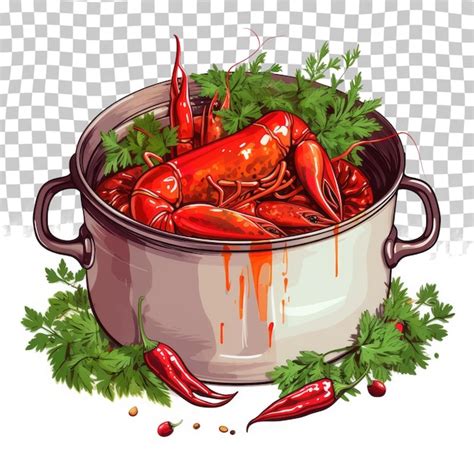 Premium Psd Boiled Red Crayfish Or Crawfish With Herbs Crayfish