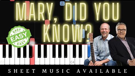 Mark Lowry Mary Did You Know Easy Piano Tutorial Youtube