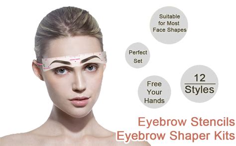 Eyebrow Stencil Shaper Kit 12 Pieces Reusable Eyebrow Shapers Template