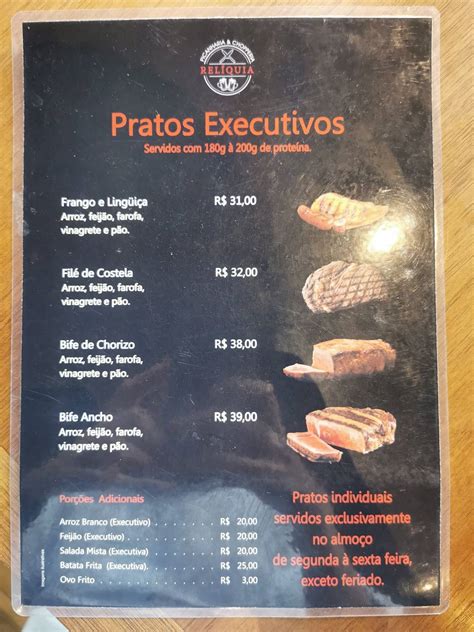 Menu Em Picanharia Chopperia Rel Quia Restaurante S O Paulo