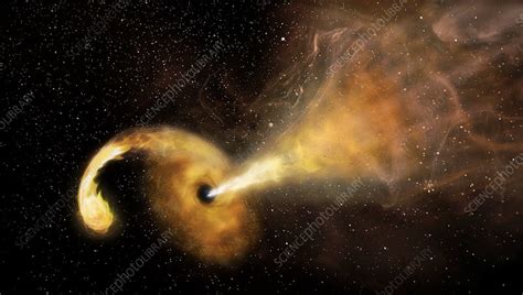 Supermassive Black Hole Destroying Star Illustration Stock Image