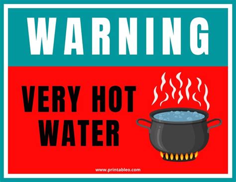 Printable Hot Water Sign Templates Printableo
