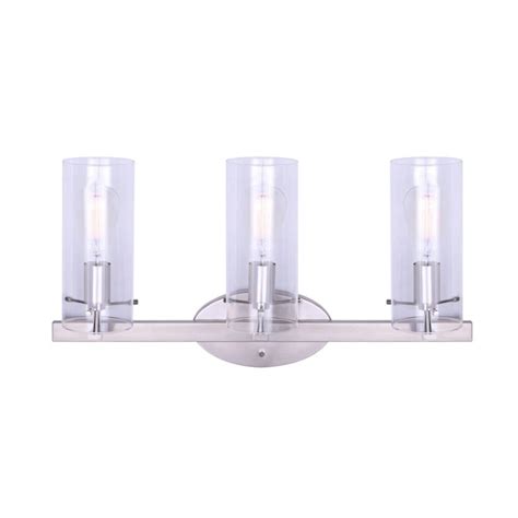 Canarm Ltd Joni 3 Light Brushed Nickel Vanity With Clear Glass Shades The Home Depot Canada